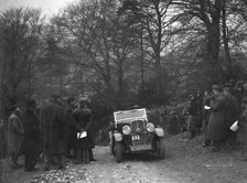 Triumph of RL Bellamy climbing Nailsworth Ladder, Sunbac Colmore Trial, Gloucestershire, 1934. Artist: Bill Brunell.