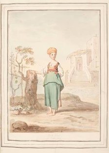 Little Girl of Procida, leaf from 'A Collection of Dresses by David Allan Mostly from Nature', 1776. Creator: David Allan.