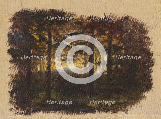 In the woods before sunset, 1860-1900. Creator: Jan Nowopacký.
