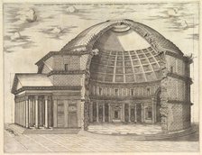 Speculum Romanae Magnificentiae: The Pantheon, broken away to show the interior, 1553. Creator: Unknown.