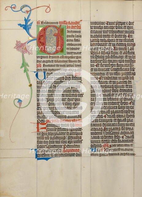 Decorated Initial G; Collegium Ducale, about 1420-1430. Creator: Master Michael.