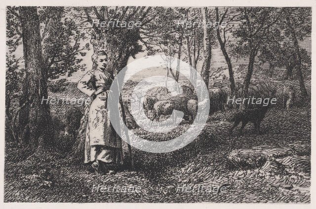 La Bergère, 1868. Creator: Charles Emile Jacque.