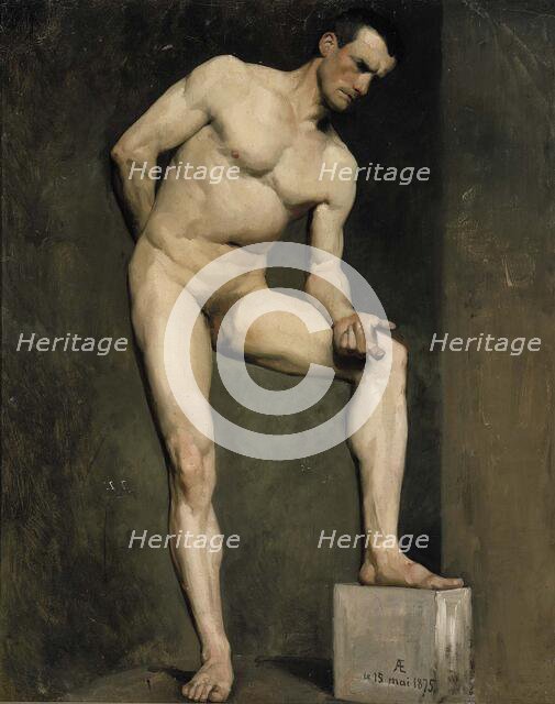 Male Model, academy study, 1875. Creator: Albert Edelfelt.