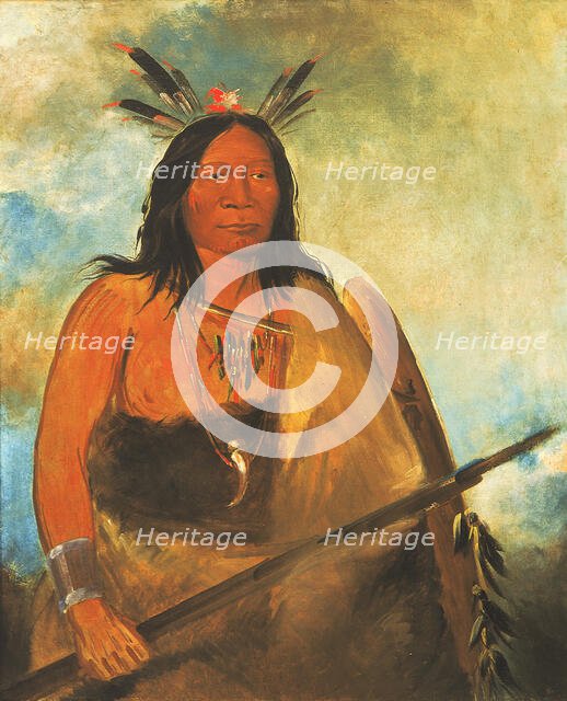Kots-o-kó-ro-kó, Hair of the Bull's Neck, a Chief, 1834. Creator: George Catlin.
