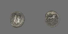 Denarius (Coin) Depicting the Goddess Juno Sospita, 105 BCE. Creator: Unknown.