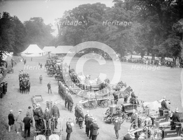 Fire brigade rally at Blenheim Palace, Oxfordshire, c1860-c1922. Artist: Henry Taunt