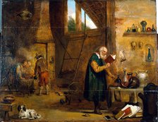 An alchemist in his laboratory. Creator: Follower of David Teniers II.