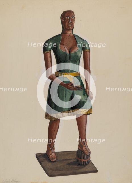 Cigar Store Indian, 1935/1942. Creator: Yolande Delasser.