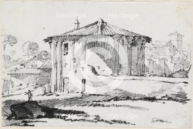 The Round Temple on the Piazza Bocca della Verità, Rome, 1744/1750. Creator: Joseph-Marie Vien the Elder.