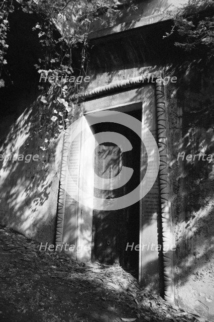 Entrance to a catacomb, Highgate Cemetery, Hampstead, London, 1991. Artist: John Gay.