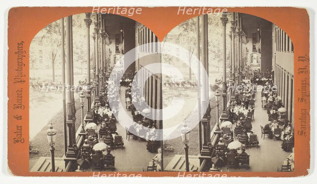 Untitled [Rear Piazza, Grand Union Hotel, Saratoga, N.Y.], late 19th century.  Creator: Baker & Record.