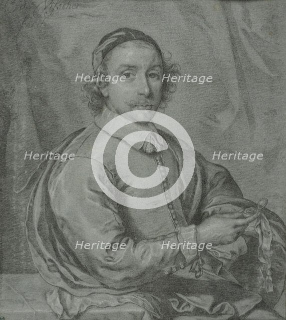 Half-Length Portrait of a Man Holding a Watch. Creator: Unknown.