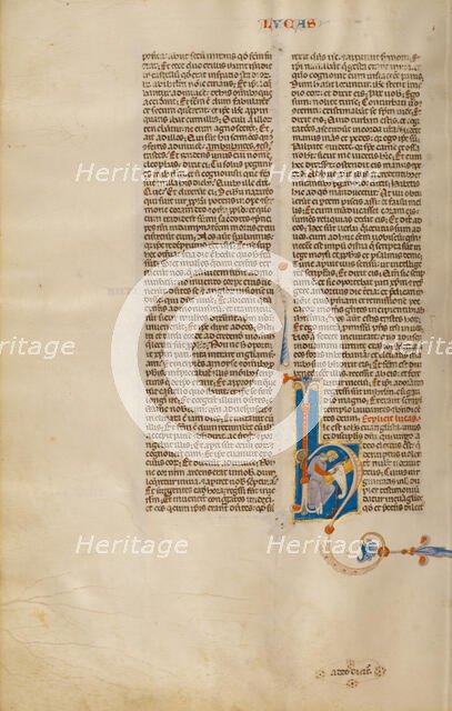 Initial H: Saint Jerome, about 1280-1290. Creator: Unknown.