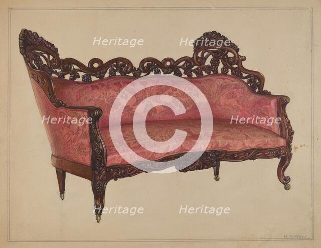 Sofa, c. 1937. Creator: Bernard Gussow.