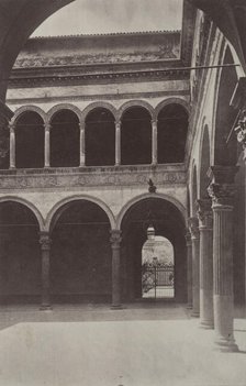 Inner courtyard, Palazzo Bevilacqua, Bologna, between 1880-1886. Creator: Giorgio Sommer.