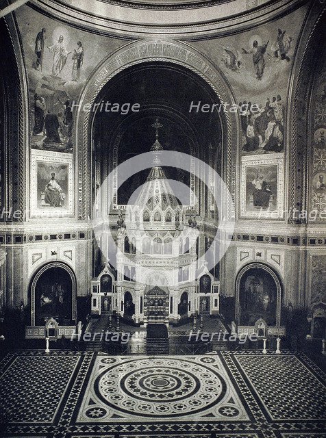 Interior view of the Cathedral of Christ the Saviour, Moscow, Russia, 1883.  Creator: Unknown.
