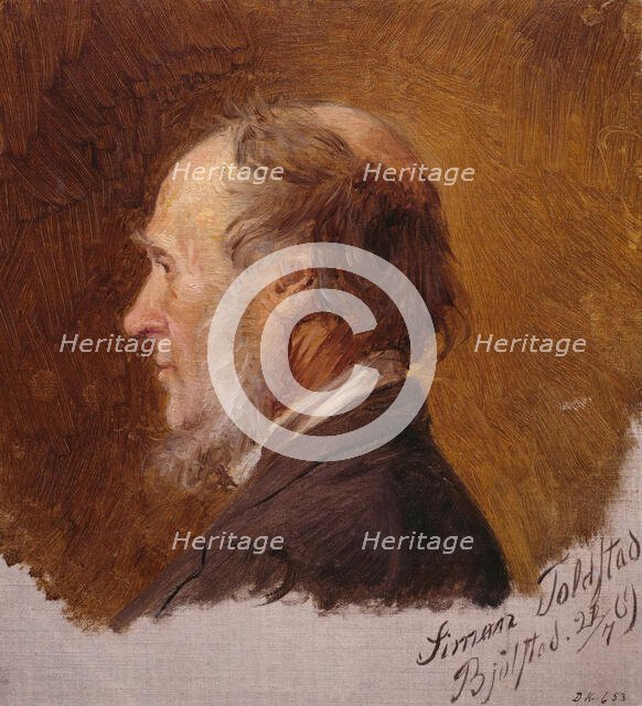 Portrait of Simon Toldstad. Study, 1869. Creator: Adolph Tidemand.