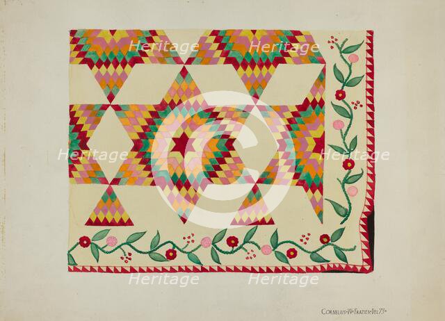 Applique Quilt, c. 1936. Creator: Cornelius Frazier.
