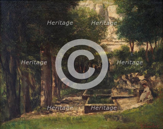 The Spring in Fouras (A painter and his model). Artist: Courbet, Gustave (1819-1877)