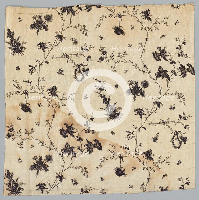 Fragment of Printed Cotton, 1775. Creator: Unknown.