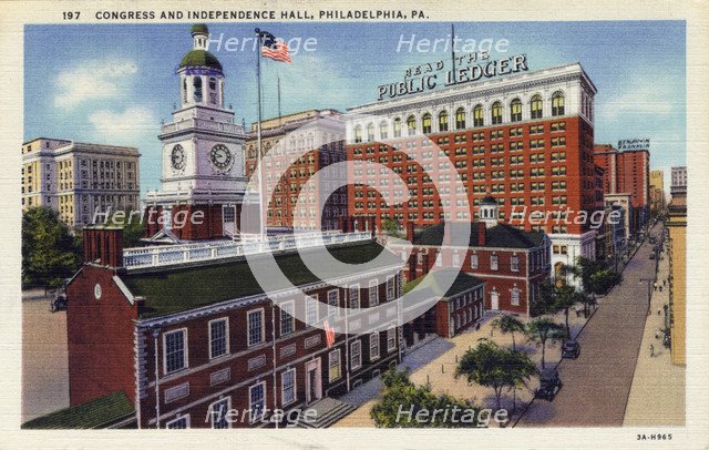 Congress and Independence Hall, Philadelphia, Pennsylvania, USA, 1933. Artist: Unknown