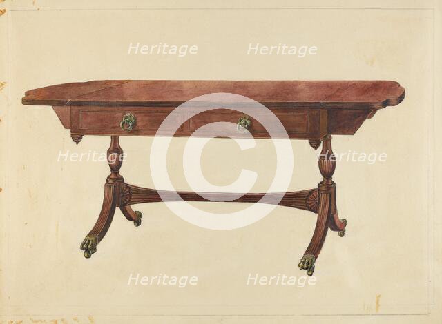 Sofa Table, c. 1939. Creator: Francis Borelli.