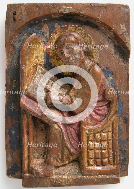 Miniature Relief of a Saint Luke at His Writing Table, 1200-1225. Creator: Unknown.