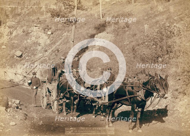 The US Paymaster and Guards on Deadwood road to Ft Meade, 1888. Creator: John C. H. Grabill.