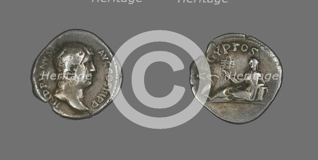 Denarius (Coin) Portraying Emperor Hadrian, 134-138. Creator: Unknown.
