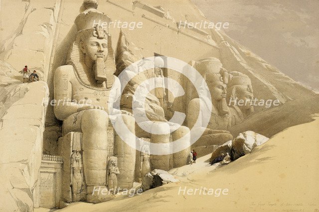 'The Great Temple of Abu Simbel, Nubia', Egypt, c1845. Artist: David Roberts