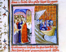 Two scenes from the Chronique de St Denis, late 14th century. Artist: Unknown