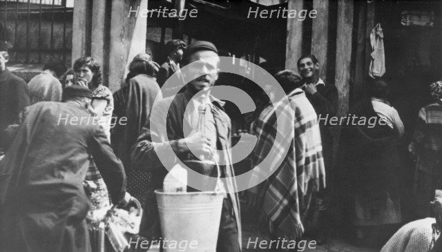 Ghetto market, Lodz, Poland, World War II, 1940-1944. Artist: Unknown