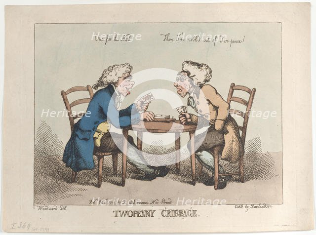 Twopenny Cribbage, [October 1, 1799], reissued 1810., [October 1, 1799], reissued 1810. Creator: Thomas Rowlandson.