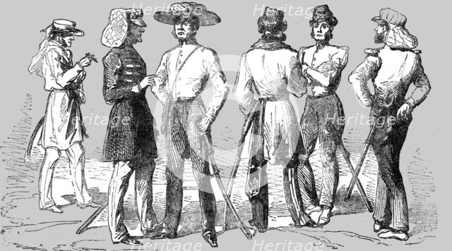 'Easy Costume of English Officers at Scutari', 1854. Creator: Unknown.