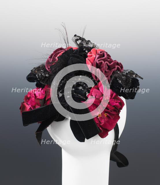 Evening bonnet, American, ca. 1892. Creator: Journeay & Burnham.