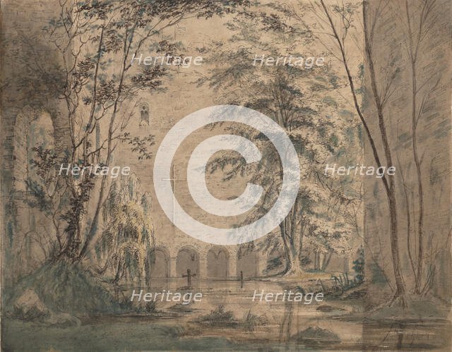 Inundated Ruins of a Monastery, ca. 1824. Creator: Karl Blechen.