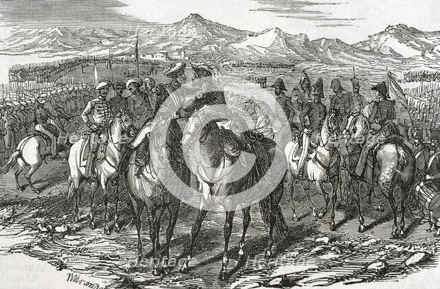 The Embrace of Vergara, (August 31, 1839), 1853.  Creators: Miranda, Bernardo Rico.