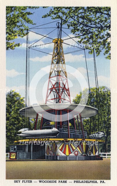 Sky Flyer ride, Woodside Park, Philadelphia, Pennsylvania, USA, 1947. Artist: Unknown