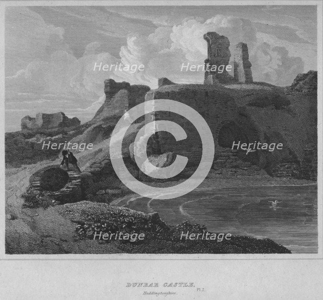 'Dunbar Castle, Haddingtonshire', 1814. Artist: John Greig.