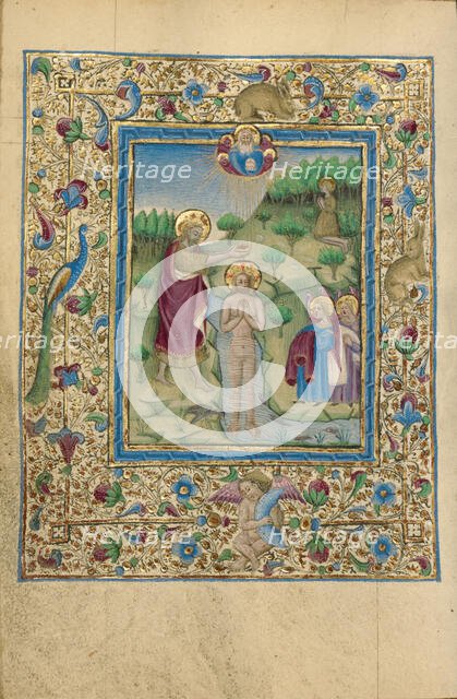The Baptism of Christ; Book of Hours, about 1460. Creator: Unknown.