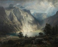 Obersee near Berchtesgaden, 1858. Creator: August Wilhelm Leu.