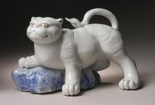 Okimono in the Form of a Tiger Climbing onto a Rock, 19th century. Creator: Unknown.