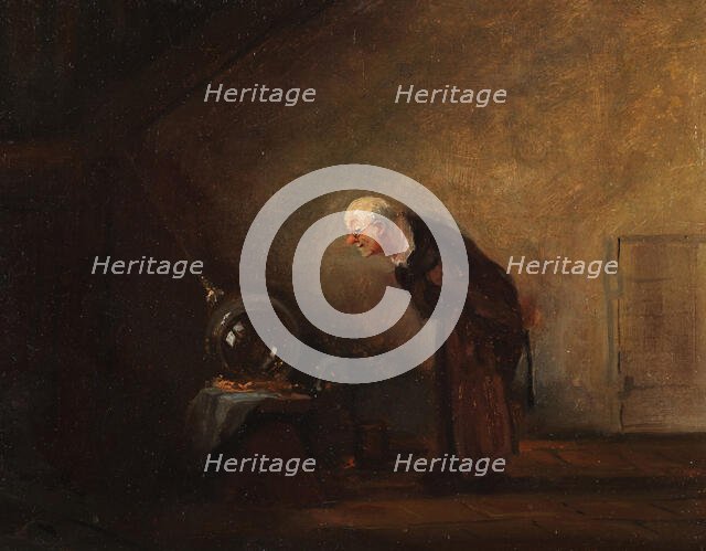 The Alchemist (Chemicus), End 1840s. Creator: Spitzweg, Carl (1808-1885).