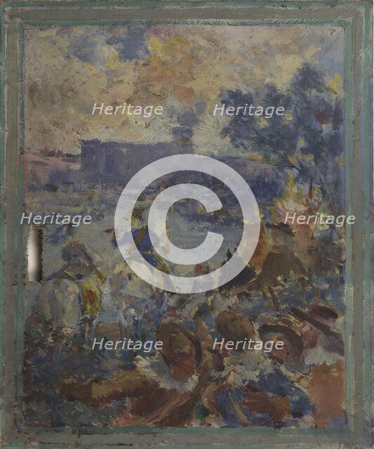 Esquisse pour la mairie du 12ème arrondissement : La revue militaire, c.1910. Creator: Claude Charles Bourgonnier.