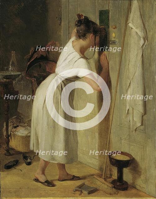 The eavesdropper, 1833. Creator: Peter Fendi.