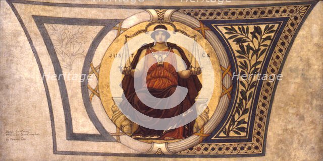 Study for Mosaic, Wisconsin State Capital, "Justice", ca. 1913. Creator: Kenyon Cox.
