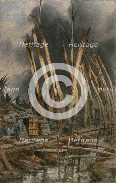 In Flanders; The Yser offensive (1917), French front line near Het-Sas..., 1917. Creator: Unknown.