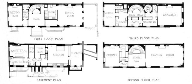 Floor plans, house of Mrs WK Vanderbilt, New York City, 1924. Artist: Unknown.