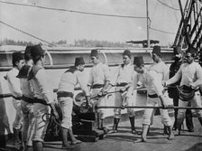 Gunners aboard Turkish ship, at posts, 1912. Creator: Bain News Service.