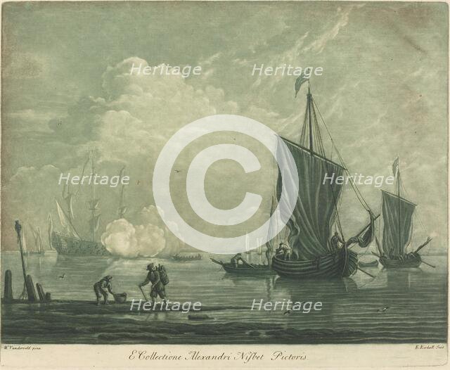 Shipping Scene from the Collection of Alexander Nisbit, 1720s. Creator: Elisha Kirkall.